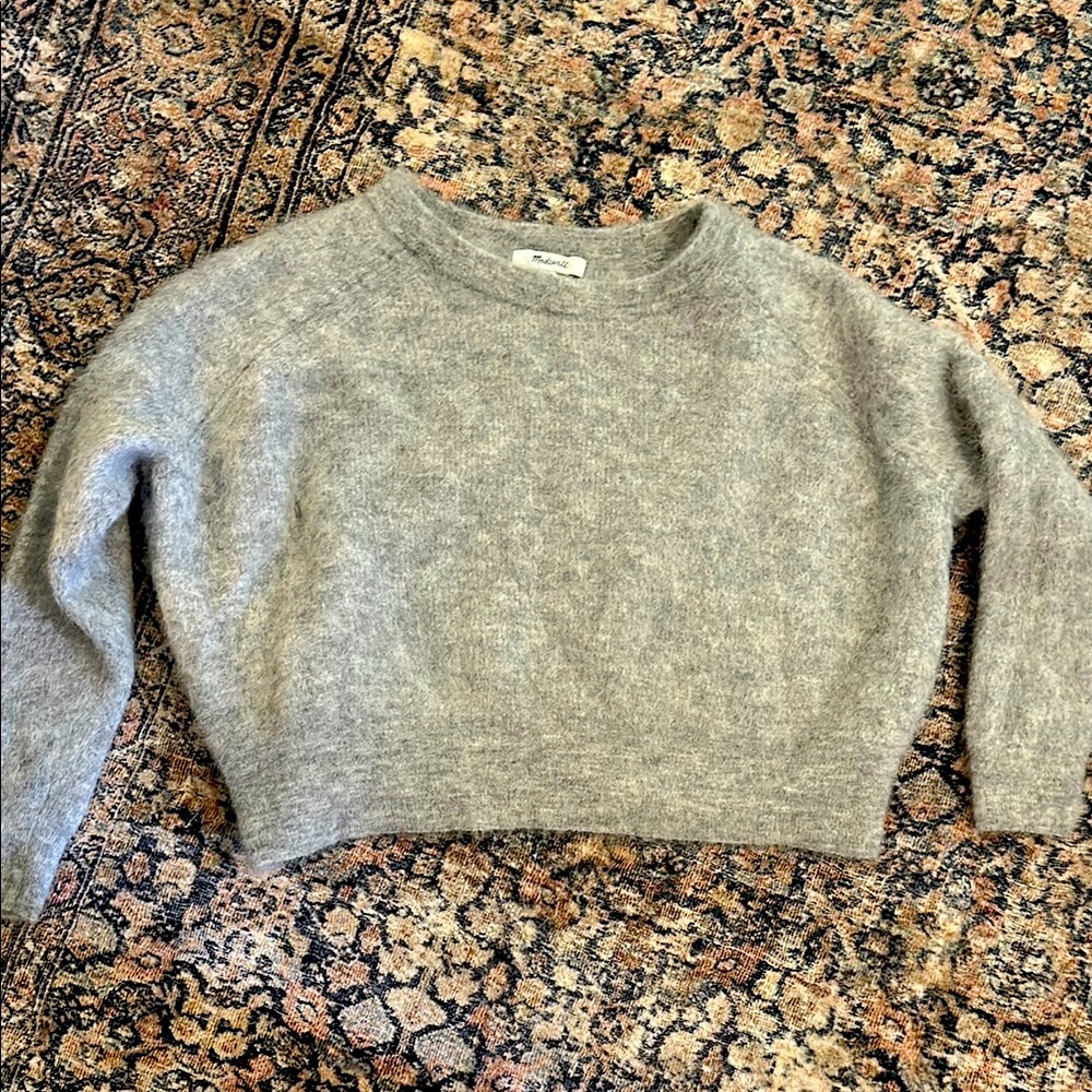 Madewell Gray Crew Neck Sweater Soft Knit Classic